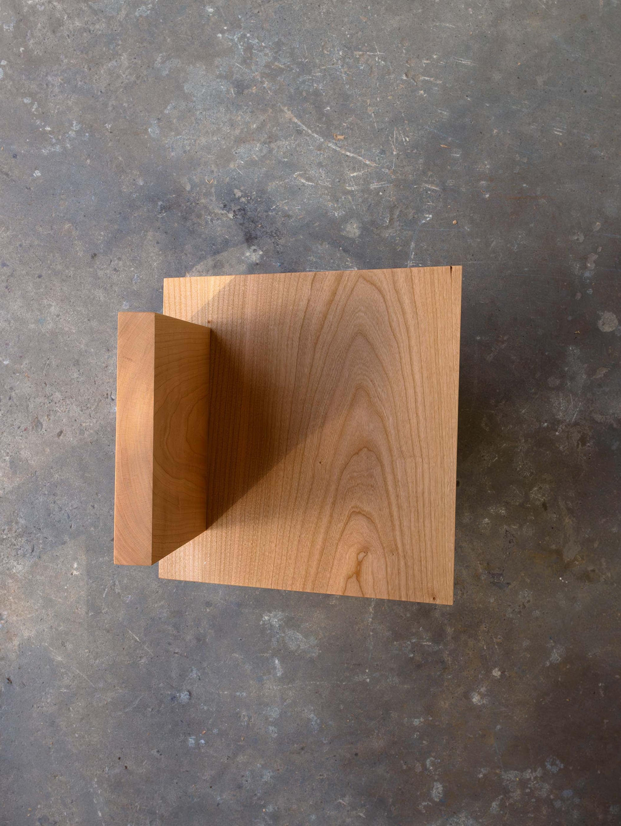 Detail of seat and back leg joint, Pyramid Chair, solid American Cherry
