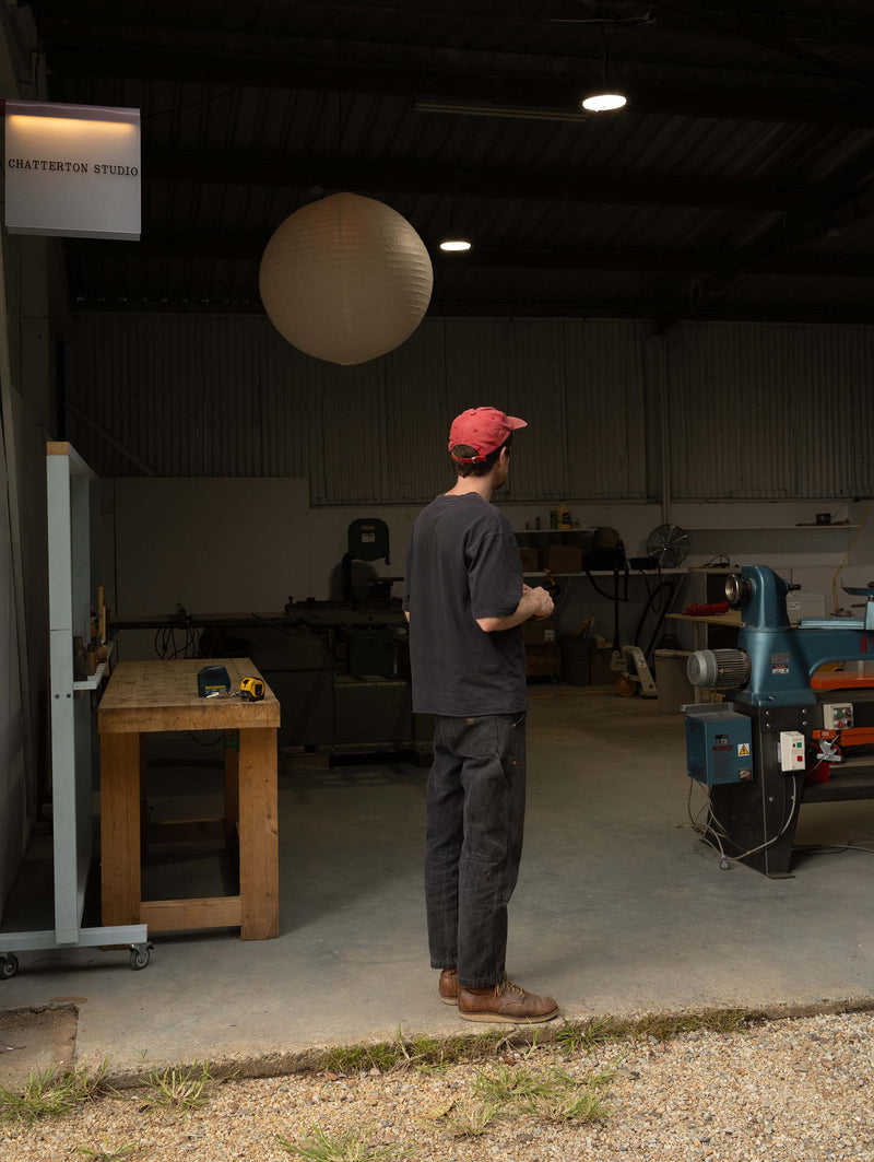 Isaac Chatterton in his Murwillumbah furniture workshop, Chatterton Studio